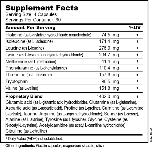 Balanced Free-form Amino Acids - Supplement Facts